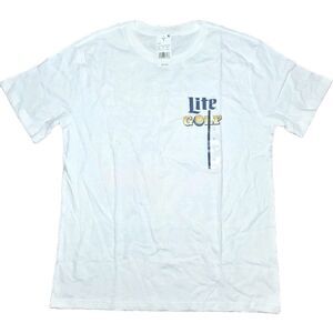 Miller Lite Golf Graphic T-Shirt - White - NWT Size Large
